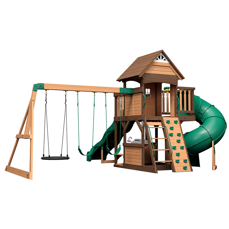 Kids Outdoor Monkey Bar Set - Conjunto de Balanço de Madeira para