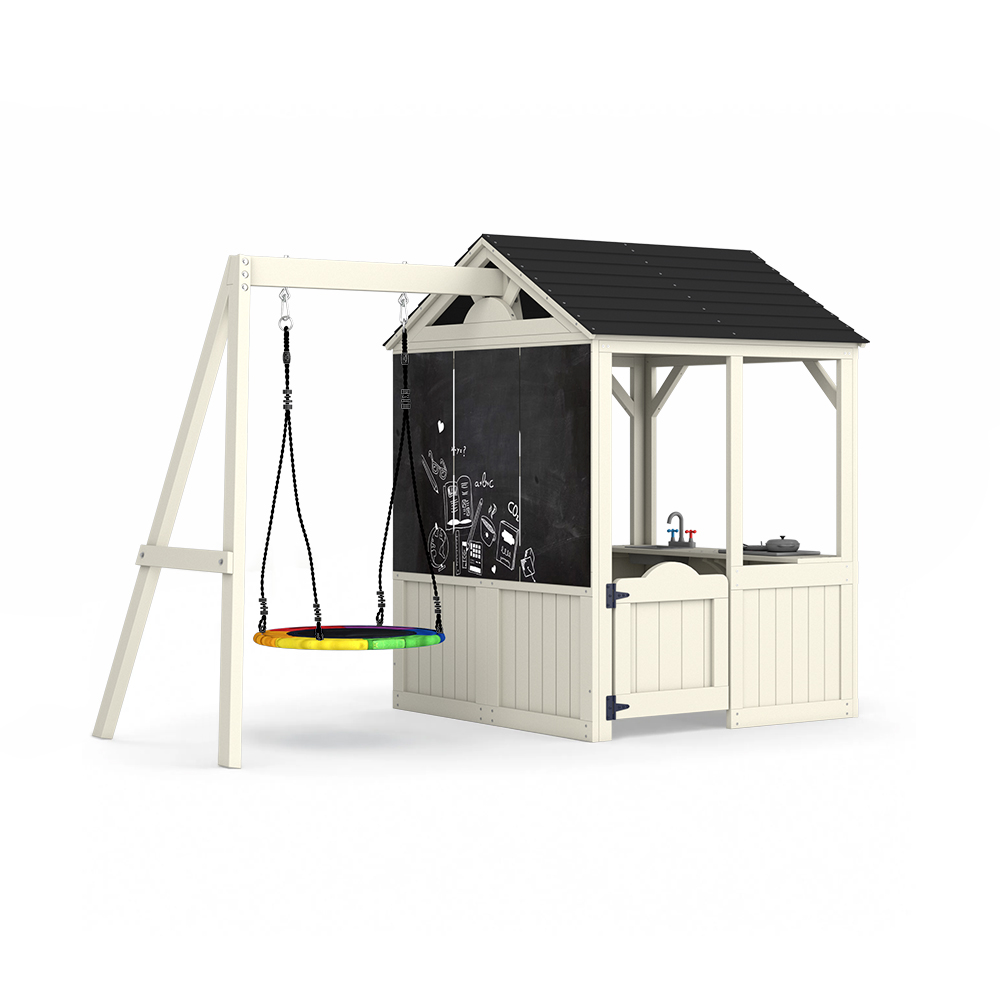 Kids Outdoor House With Kitchen - Conjunto de Brinquedos de Madeira para