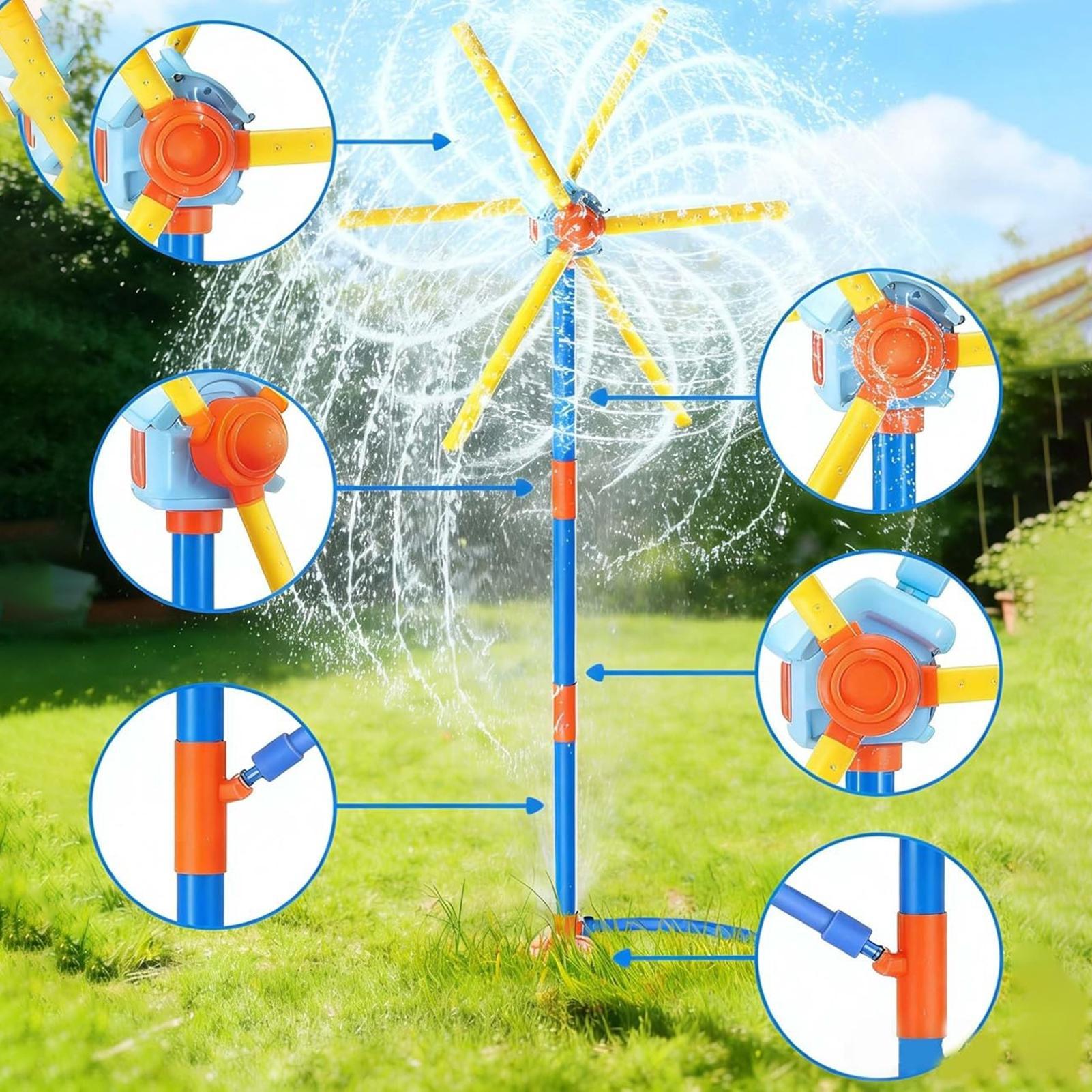 Kids Outdoor Yard Toys - Moinho de vento com aspersor para