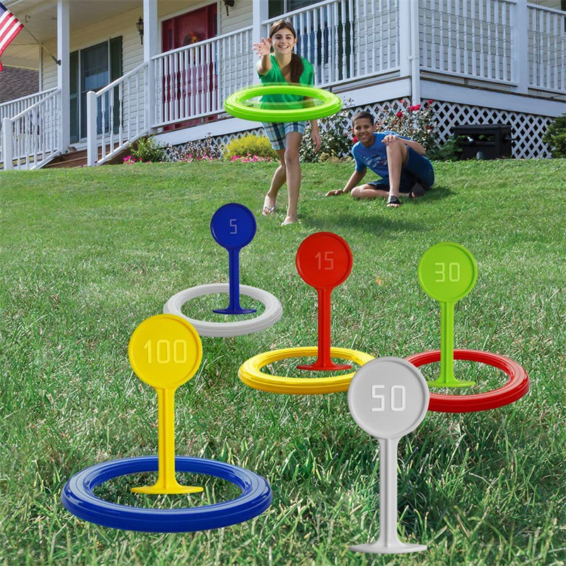 Kids Outdoor Yard Toys - Jogo de Argolas de Plástico para