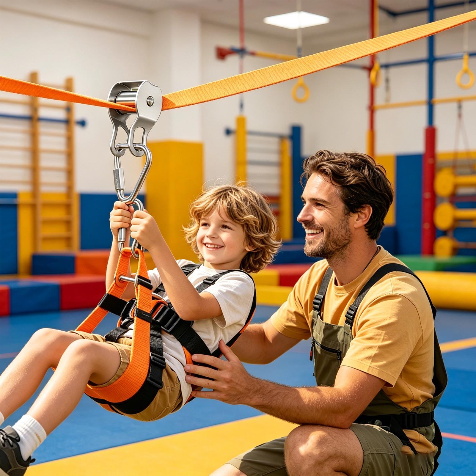 Kids Outdoor Yard Toys - Tirolesa para Crianças, Brinquedos de Equilíbrio,