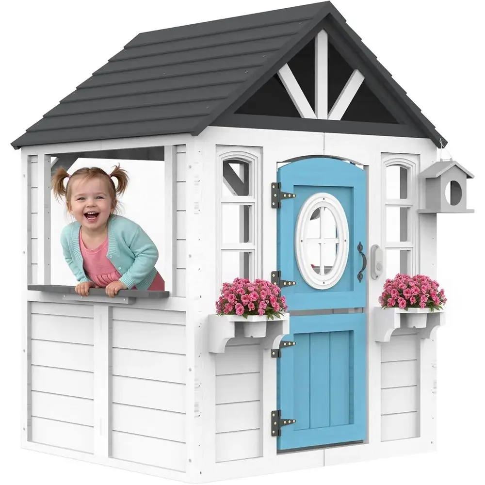 Kids Outdoor House With Kitchen - Casa de Brinquedo de Madeira YOE