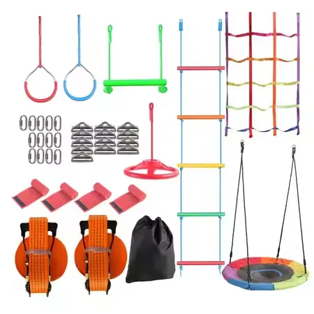 Kids Outdoor Monkey Bar Set - Kit de Pista de Obstáculos Warrior