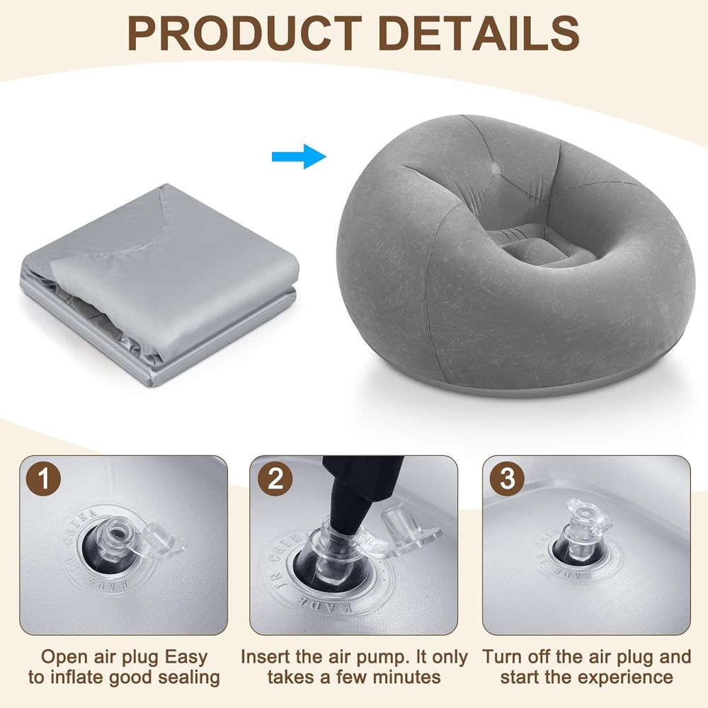 Cadeiras Infláveis Tipo Puff,  - Kids Outdoor Loungers avaliação e preço