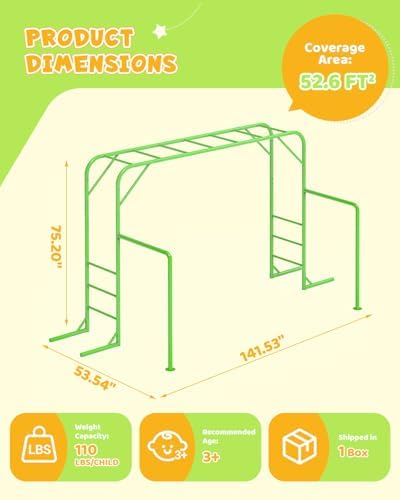 Conjunto de Barras de Ginástic - Kids Outdoor Monkey Bar Set avaliação e preço