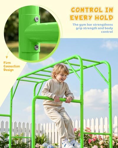 Conjunto de Barras de Ginástic - Kids Outdoor Monkey Bar Set avaliação e preço