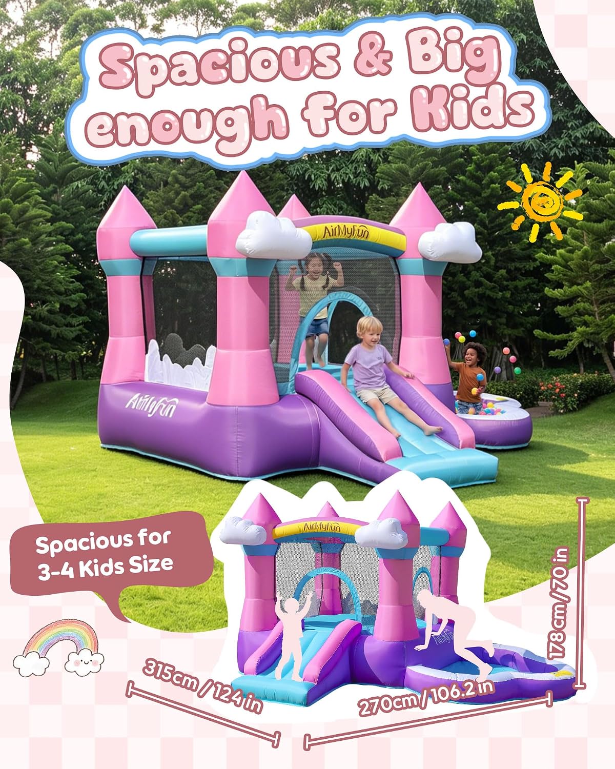 Castelo Inflável Rosa para Cri - Kids Outdoor Ball avaliação e preço
