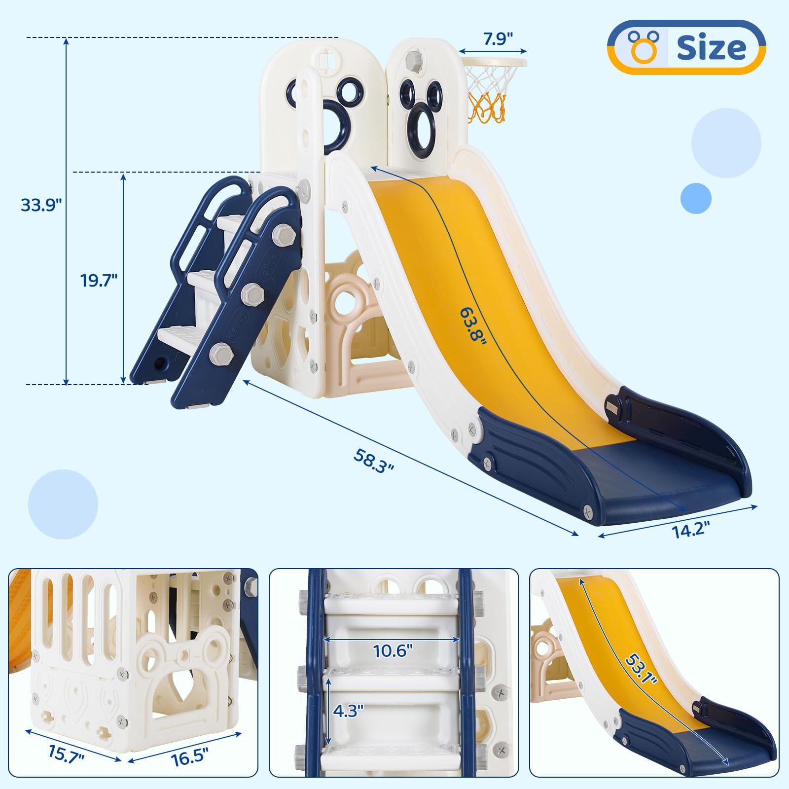 Conjunto de Escorregador 6 em  - Kids Outdoor Playset avaliação e preço