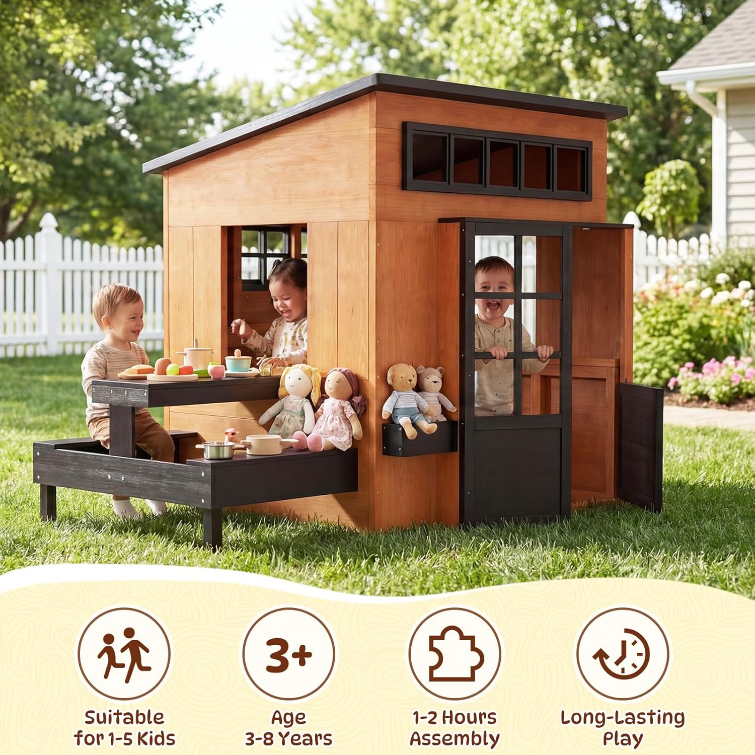 Casa de Brincar Moderna Nordiv - Kids Outdoor House With Kitchen avaliação e preço