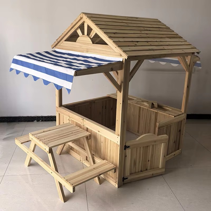 Casa de Brinquedo de Madeira p - Kids Outdoor House With Kitchen avaliação e preço
