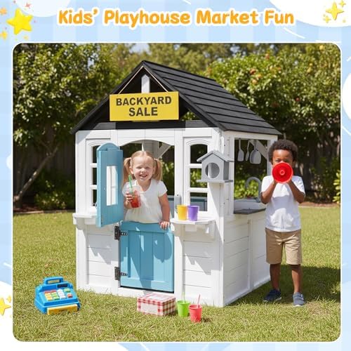 Casa de Brinquedo de Madeira p - Kids Outdoor House With Kitchen avaliação e preço